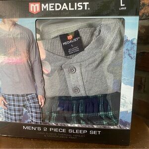 Medalist Men's Gray and Blue Sleep Set